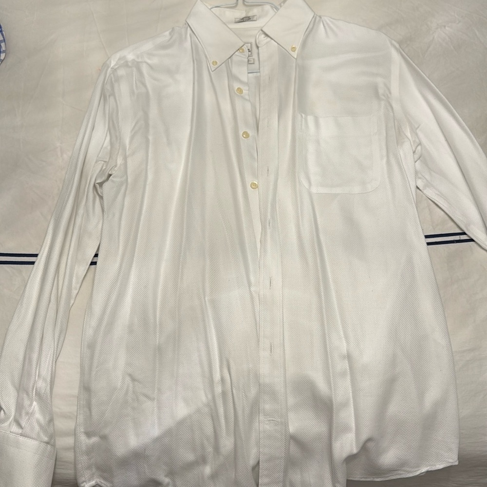 Peter Millar Easy Card Medium Button down white dress shirt.